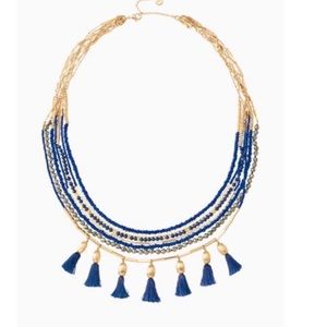 Stella & Dot Tulum Blue Fringe Versatile Necklace